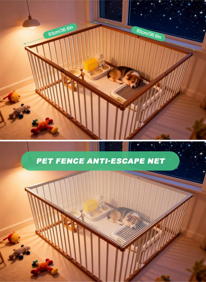 URbazaar 36.6 in(H) Decorative Pets Fence with Gate,8 Panels Total 24.4 Ft(L) Heavy Duty Iron Animal Barrier Fence for Yard,Suitable for Indoor Pet Or Outdoor Dog Fencing, Border Fenc - Image 3